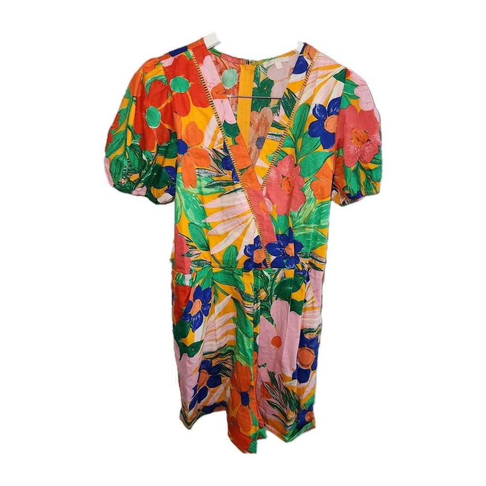 Gianni Bini Tropical Floral Print‎ Romper Size M Coastal Cowgirl Resort